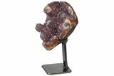 Amethyst Geode Section With Metal Stand - Uruguay #122029-1